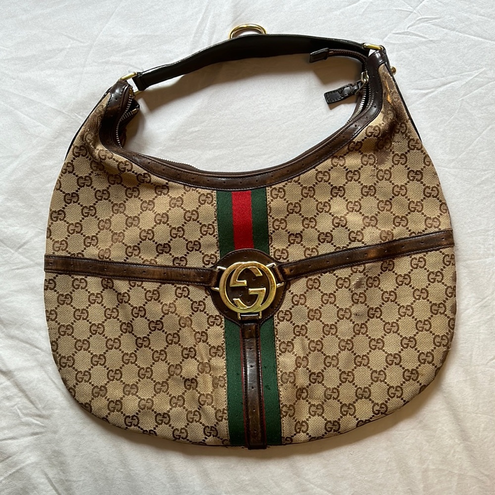 Gucci Monogram GG Reins Hobo bag